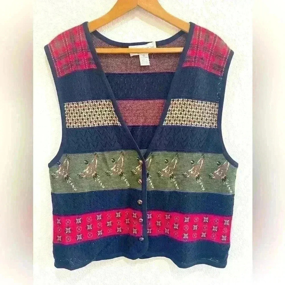 ⚡️5/$20 bundle sale⚡️ Vintage Robert Scott Vest LG - Picture 1 of 7